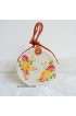 fashion circle rattan sling bags leather decoration